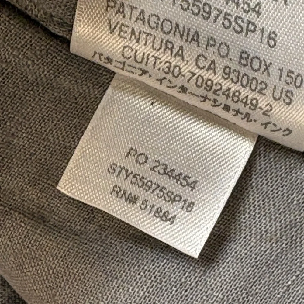 Patagonia Back Step Lightweight Pants Mens 34 Reg Hemp Cotton Regular Fit 33X32